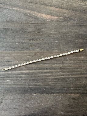 Gold Tennis Bracelet with Clear Stones - New